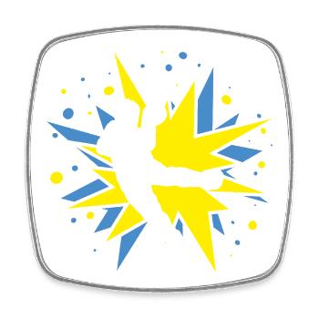 Handball design in comic explosions - Square fridge magnet - white - Front