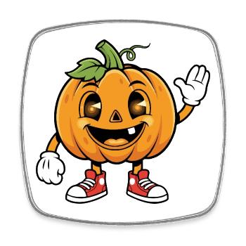 Cartoon Pumpkin Artwork Halloween - Square fridge magnet - white - Front