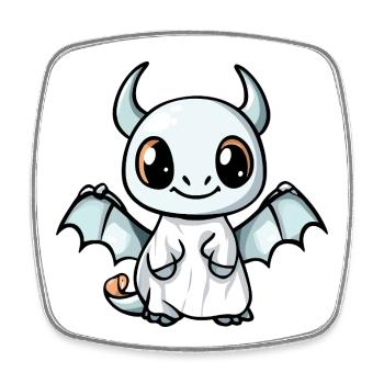 Dragon Halloween Ghost - Square fridge magnet - white - Front