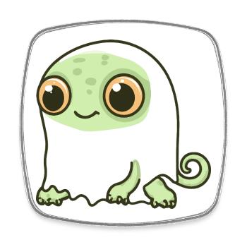 Chameleon Halloween Geist - Viereckiger Kühlschrankmagnet - Weiß - Vorne