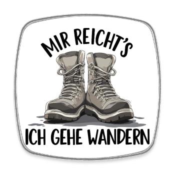 Stiefelduo im Schatten Wandern Wandergruppe Berge - Viereckiger Kühlschrankmagnet - Weiß - Vorne
