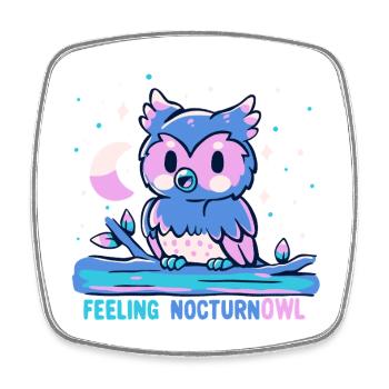 Feeling NocturnOWL - Square fridge magnet - white - Front