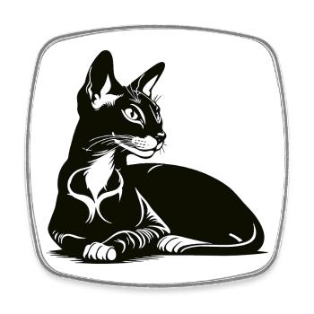Oriental Shorthair – Elegant and charismatic - Square fridge magnet - white - Front