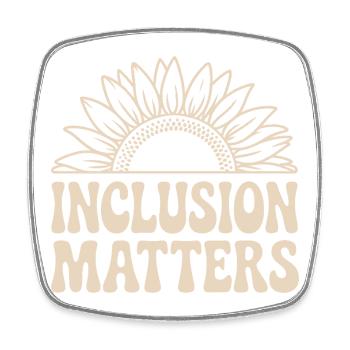 Inclusion Matters Sunflower Design for Diversity - Square fridge magnet - white - Front