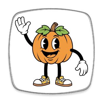 Halloween Pumpkin Cartoon - Square fridge magnet - white - Front