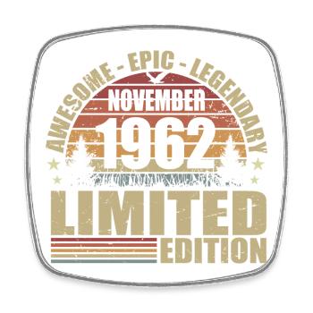 November 1962 Limited Edition Retro November 1962 - Square fridge magnet - white - Front