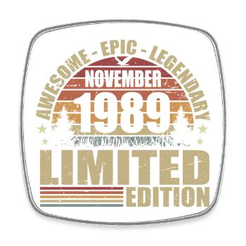 November 1989 Limited Edition Retro November 1989 - Square fridge magnet - white - Front