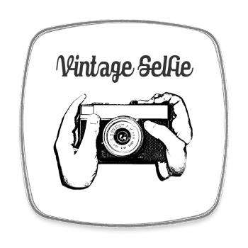 Vintage Selfie Camera - Magnet carré - blanc - Devant