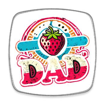 Berry Bon papa, Drôle Père fraise - Magnet carré - blanc - Devant
