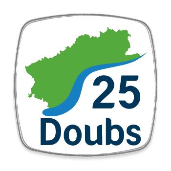 Doubs 25 - Magnet carré - blanc - Devant