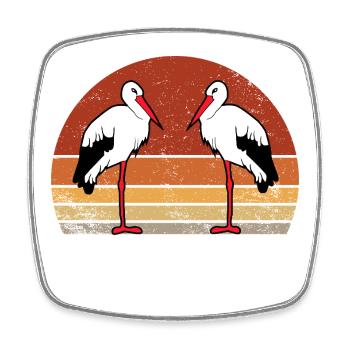 VOGEL VIntage Retro  - Viereckiger Kühlschrankmagnet - Weiß - Vorne