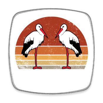 ADLER VIntage Retro - Square fridge magnet - white - Front