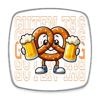 Brasseur Pretzel in celebration - Square fridge magnet - white - Front