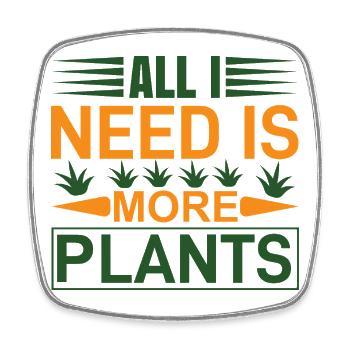 Besoin de plus de plantes - Magnet carré - blanc - Devant