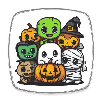 Halloween Party Trick Or Treat Comic - Viereckiger Kühlschrankmagnet - Weiß - Vorne