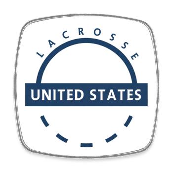 Emblème de la crosse des États-Unis - Magnet carré - blanc - Devant