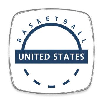 Basketball USA Emblem - Viereckiger Kühlschrankmagnet - Weiß - Vorne
