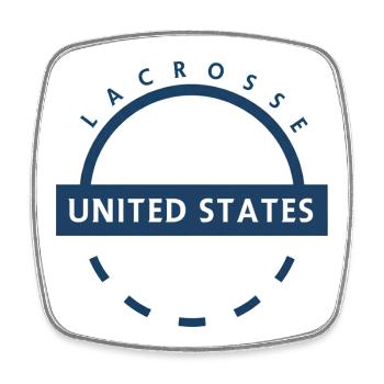 Lacrosse Emblem der Vereinigten Staaten - Viereckiger Kühlschrankmagnet - Weiß - Vorne