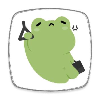 Trajet de la grenouille verte fatiguée - Magnet carré - blanc - Devant