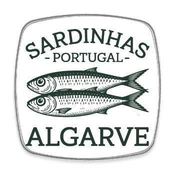 Sardinhas Portugal Algarve Fischdesign - Viereckiger Kühlschrankmagnet - Weiß - Vorne