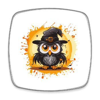 Noctambule Sorcier Halloween - Magnet carré - blanc - Devant