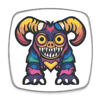 Steinbock Halloween Zombie - Viereckiger Kühlschrankmagnet - Weiß - Vorne