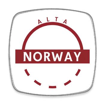 Bague emblème Alta Norway - Magnet carré - blanc - Devant