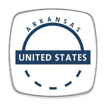 Arkansas USA Emblem - Viereckiger Kühlschrankmagnet - Weiß - Vorne
