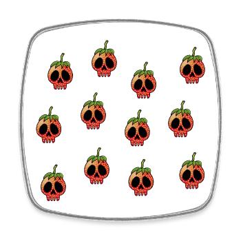 Strawberry skulls - Square fridge magnet - white - Front