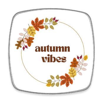 autumn vibes - Herbstliebe - Square fridge magnet - white - Front