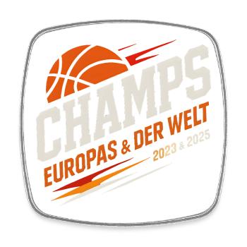 Basketball Champs Deutschland Basketballer  - Viereckiger Kühlschrankmagnet - Weiß - Vorne