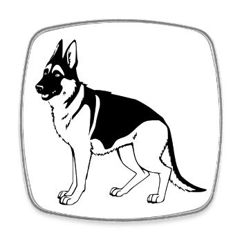 Schäferhund Hund - Viereckiger Kühlschrankmagnet - Weiß - Vorne