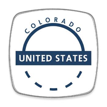 Colorado United States Badge - Square fridge magnet - white - Front