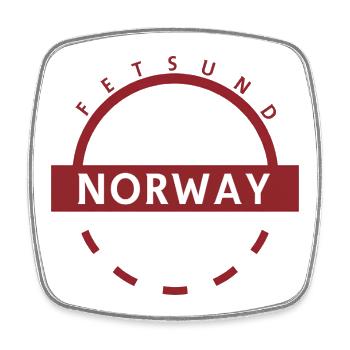 Emblème rond de la Norvège avec le nom du pays - Magnet carré - blanc - Devant