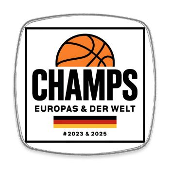 Basketball Champs Deutschland Basketballer  - Viereckiger Kühlschrankmagnet - Weiß - Vorne