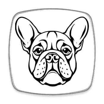 Bulldog Black Dog T-shirt Gift - Square fridge magnet - white - Front