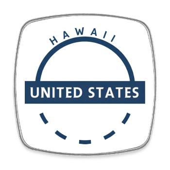 Hawaii USA Emblem - Viereckiger Kühlschrankmagnet - Weiß - Vorne