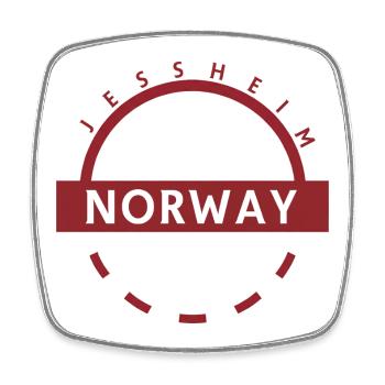 Emblème de la bague Norvège - Magnet carré - blanc - Devant