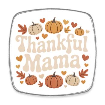 Thankful Mama Herbst Kürbisse Herzen Liebe - Viereckiger Kühlschrankmagnet - Weiß - Vorne