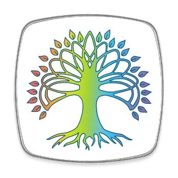 Multicolored Tree of Life - Square fridge magnet - white - Front