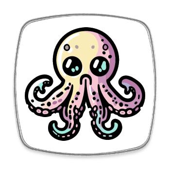 Oktopus Halloween Zombie - Viereckiger Kühlschrankmagnet - Weiß - Vorne