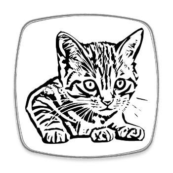 Katze Kätzchen Katzenbaby T-shirt Geschenk - Viereckiger Kühlschrankmagnet - Weiß - Vorne