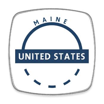 Maine Emblem der Vereinigten Staaten - Viereckiger Kühlschrankmagnet - Weiß - Vorne
