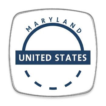 Maryland United States Emblem - Square fridge magnet - white - Front
