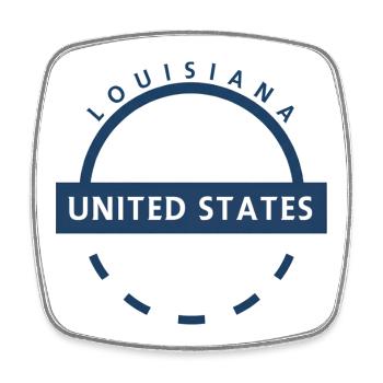 Abzeichen der Vereinigten Staaten von Louisiana - Viereckiger Kühlschrankmagnet - Weiß - Vorne