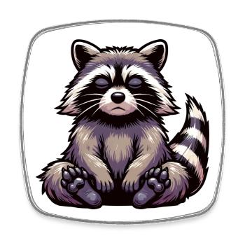 raton laveur, raton laveur, animal des bois, drôle de raton laveur - Magnet carré - blanc - Devant