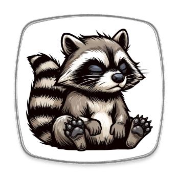raton laveur, raton laveur, animal des bois, drôle de raton laveur - Magnet carré - blanc - Devant