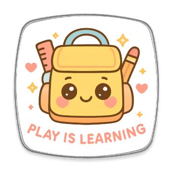 Spielen ist Lernen Vorschule Vorschule Kindergarte - Viereckiger Kühlschrankmagnet - Weiß - Vorne