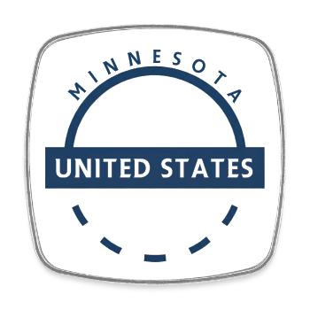 Minnesota USA Emblem - Viereckiger Kühlschrankmagnet - Weiß - Vorne