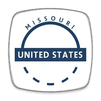 Missouri United States Emblem Arc - Square fridge magnet - white - Front